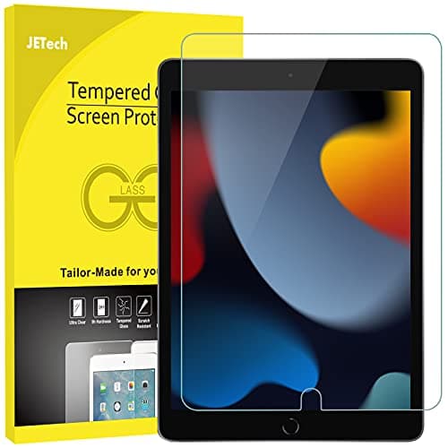 JETech Screen Protector for iPad (10.2-Inch, 2021/2020/2019 Model, 9/8/7 Generation), 9H Tempered Glass Film, 1-Pack