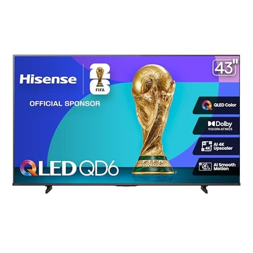 Hisense 43QD6QF - 43" 4K Smart QLED Fire TV with Dolby Vision & Atmos, AI 4K Upscaler, AI Smooth Motion, Game Mode Plus (2025 New Model)
