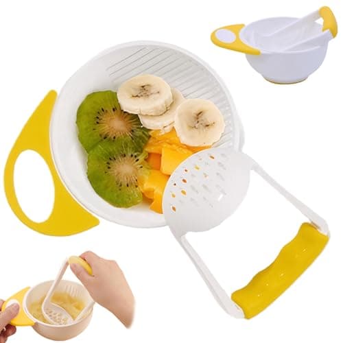 Baby Food Maker with Handle Food Grade Large Capacity Baby Puree Maker with Masher Non-Slip Heat Resistant Grinder for New Parents