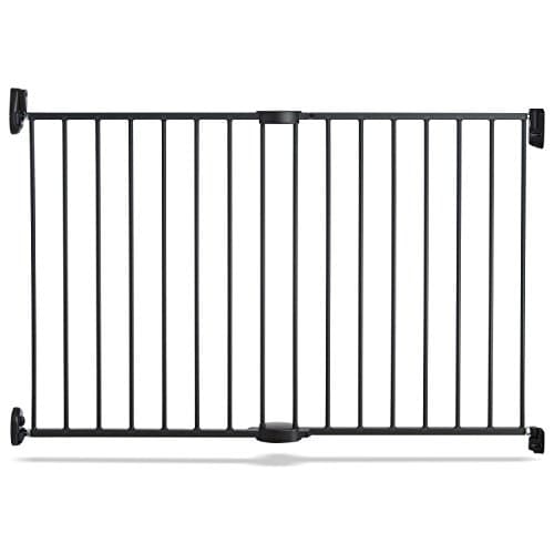 Munchkin Push to Close Baby Gate, Hardware Mounted Safety Gate for Stairs, Hallways and Doors, Extends 28.5 inch to 45 inch Wide, Metal, Dark Grey