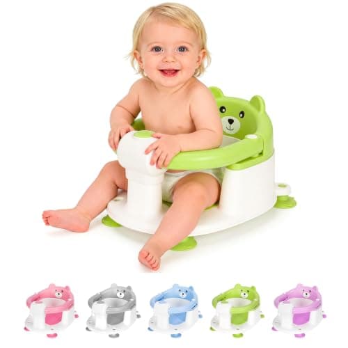 Baby Bath Seat for 6 Months & Up, Baby Seats for Sitting Up, Non-Slip with 4 Suction Cups, Baby Bath Essentials, Great Baby Shower Gifts (Green)