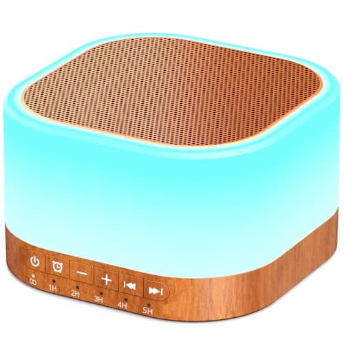 SleeZOO Sound Machine White Noise Machine with 25 Soothing Sounds 12 Colors Light with 10 Adjustable Levels 32 Adjustable Volumes 5 Timers Portable Sleep Machine for Adults Kids Baby (Wood)
