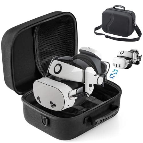 Large Carrying Case for Meta Quest 3/Quest 3S, Hard Travel Case for BOBOVR S3 Pro/Kiwi Design Battery Head Strap, Controllers and Other Accessories, Portable Travel Bag for Oculus Quest 3S/Quest 3