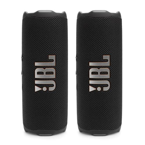 JBL Flip 7 Waterproof Portable Speaker Bundle - Pair (Black)