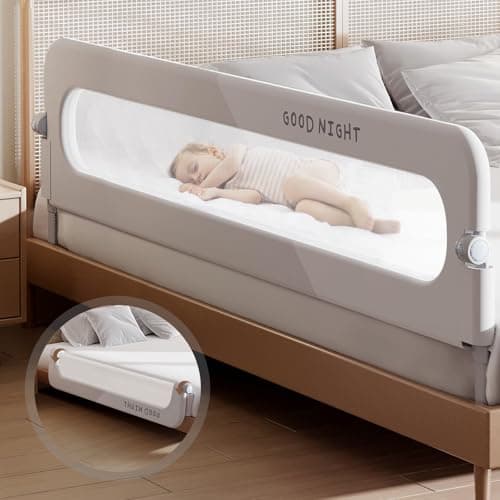 strenkitech Foldable Toddler Bed Rails - Kids Guard Bumper for Crib Safe Bed Side Rail for Twin Queen King Full Size Beds (78.7inch)