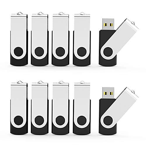 Aiibe 32GB 10 Pack USB Flash Drive 32GB USB Stick Bulk USB Drive 2.0 USB Key USB Thumb Drive Flash Drives 32gb Memory Stick for Laptop (Black,10pcs)