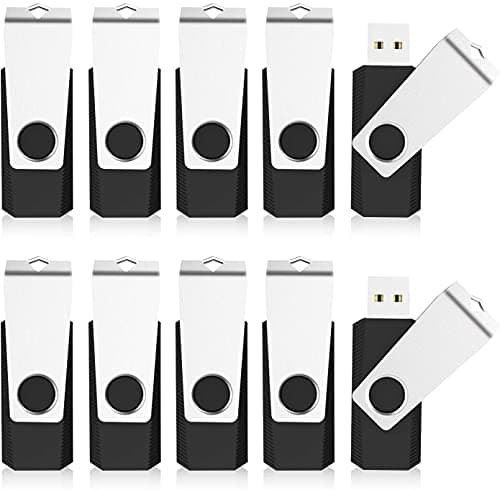 2 GB USB Stick 10Pack, KOOTION Bulk USB Flash Drive Swivel 2 GB Pen Drive Thumb Drive Jump Drive Computer Data Storage (10Pack Black)
