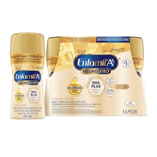 Enfamil A+ NeuroPro, Baby Formula, Ready to Feed, Nipple Ready Bottles, with Brain Building DHA and 2'FL for Immune Support, 0+ Months, 6 x 237mL
