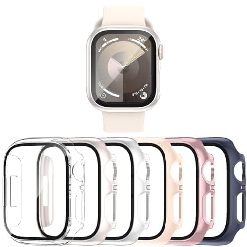 Luyialvals Case for 40mm Apple Watch SE 3(2025)/SE 2/SE/Series 6/5/4 with Tempered Glass Screen Protector,Protective Bumper and Slim Face Cover for iwatch 40 mm Accessories,6 Packs