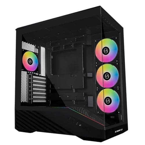 Lian Li Vector V100 ATX Mid-Tower PC Case with 4 ARGB PWM Fans, Black
