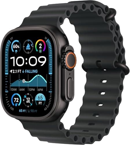 Apple Watch Ultra 2 (GPS + Cellular, 49MM) - Titanium Case with Black Ocean Band (Renewed)