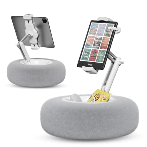 SupeDesk Tablet Stand Pillow Kindle Stand Phone Holder, with Height Adjustable, Snack Bowl, Compatible with 4.7"-13" Phones, Tablets, Tablet Pillow Stand for Reading, Watching Video, Streaming
