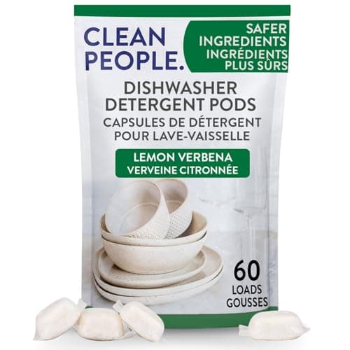Clean People All Natural Dishwasher Pods - Cuts Grease & Rinses Sparkling Clean - Residue-Free - Phosphate Free Dishwashing Pods - Lemon, 60 Pack