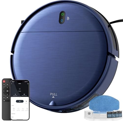 Robot Vacuum, Robot Vacuum and Mop, Smart Robotic Cleaner with APP/Remote/Voice Control, Scheduled Cleaning, Slim Body & Self-Charging, Ideal for Pet Hair, Carpet and Hard Floors