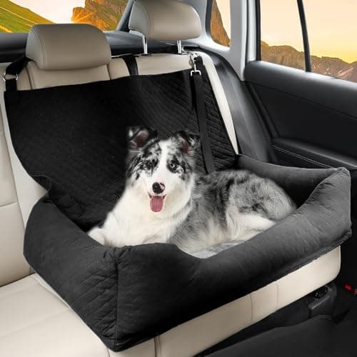 Bnonya Dog Car Seat, Pet Car Seat for Large Dogs, Safe and Comfortable Dog Car Bed Medium Under 60lbs, Multipurpose Design Washable Dog Car Seat with Non-Slip Base