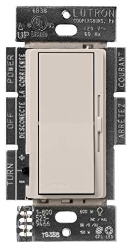 Lutron Diva LED+ Dimmer for Dimmable LED, Halogen and Incandescent Bulbs | Single-Pole or 3-Way | DVSCCL-153P-TP | Taupe