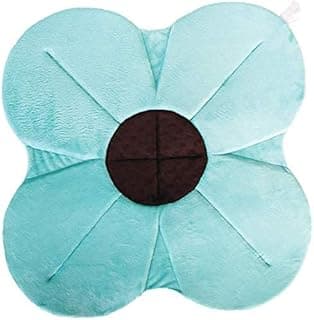 Blooming Bath Poppy Baby Bath Seat - Minky Baby Bathtub, Fits Most Sinks - Newborn & Baby Essentials - Baby Gifts - Washer Safe - 30" - Seafoam/Brown