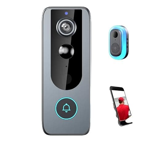 Smart Video Doorbell with WiFi Camera - Night Vision, 2-Way Audio, Black/Grey - Enhance Your Home Security