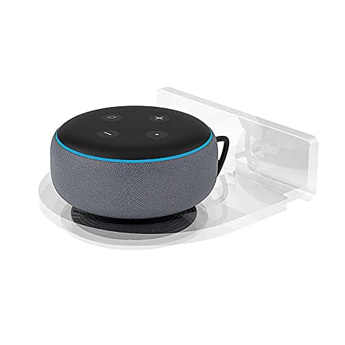 Aokicase For Alexa Echo Dot 3rd Wall Mount Stand Accessories with Integrated Cable Management, No Screws Required, Speaker Accessories Rack (Alexa Echo Dot 3rd, Transparent) A336