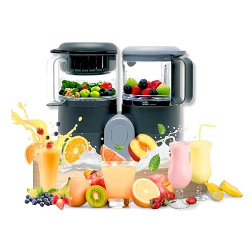 Baby Food Maker Steamer and Blender, 4 in 1 Multifunction Baby Food Processor and Steamer with Blender, Defrosting & Reheating, Use as Puree Maker and Grinder Machine for Feeding Set Essentials, 68 oz