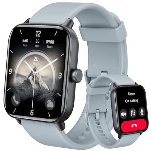 Smart Watch for Men Women (Answer/Make Call), Alexa Smartwatch Compatible with Android iOS, Fitness Tracker with Heart Rate SpO2 Sleep Monitor, 1.8'' HD DIY Dial Waterproof Watch with Bluetooth Call
