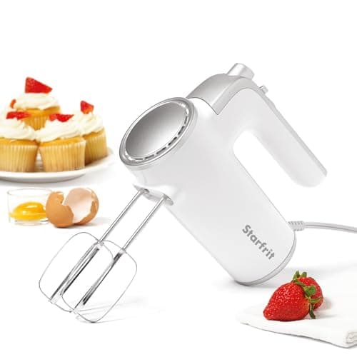 Starfrit Electric Hand Mixer - 5 Speeds - Dough Hooks - Self-Stand Design - 250W
