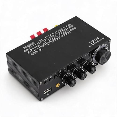 Bewinner 2.1 Channel Bluetooth 5.1 HiFi Stereo Amplifier Receiver with Subwoofer Output, Remote Control, USB AUX Digital Coax Input, Mini Home Theater Amp (US Plug)