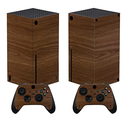 PlayVital Wood Grain Custom Vinyl Skins for Xbox Series X, Wrap Decal Cover Stickers for Xbox Series X Console Controller