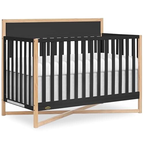 Dream On Me Owen 5-in-1 Convertible Crib, Matte Black