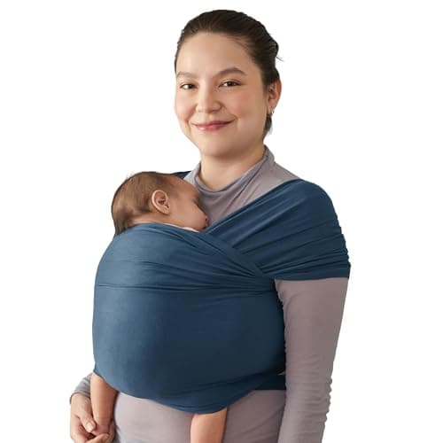 Ergobaby Sustainable Knit Aura Baby Carrier Wrap for Newborn to Toddler (3-11 kg), Twilight Navy