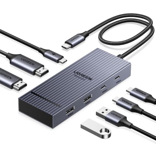 UGREEN Revodok Pro 207 Docking Station Dual Monitor 7 in 1, USB C Hub with Dual 4k HDMI, 2*USB A&C 10Gbps Data Transfers, PD 100W, USB C Dock Compatible with MacBook Air/Pro,HP,ASUS, XPS13/15 and More