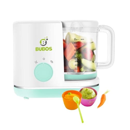 Bubos Baby Food Processor Steamer, Baby Food Maker Blending Chopping Pureeing & Reheating, 6-in-1 Multifunctional Cooking for Baby Food Mills BPA Free