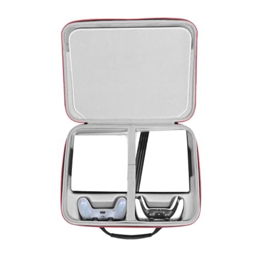 RLSOCO Case for PlayStation 5 Pro, Travel Hard Shell Carrying Case, Holds PS5 Pro Console x1, Controller x2, Charger x1, Portable Screen x1, Game Discs and More - with Shoulder Strap (Case Only)