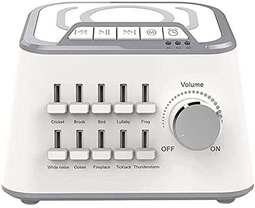 SMSOM White Noise Machine, 10 High Fidelity Sleep Machine Soundtracks, Sound Machine for Baby, Adults, Timer, Portable Sleep Therapy for Home, Office, Baby & Travel (White)
