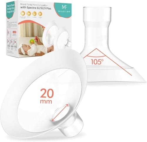 Breast Flanges 20mm 2-Pack for Medela Pump in Style, Symphony, Freestyle, Sonata, Maxflow and Lansinoh Signature Pro Breast Pumps