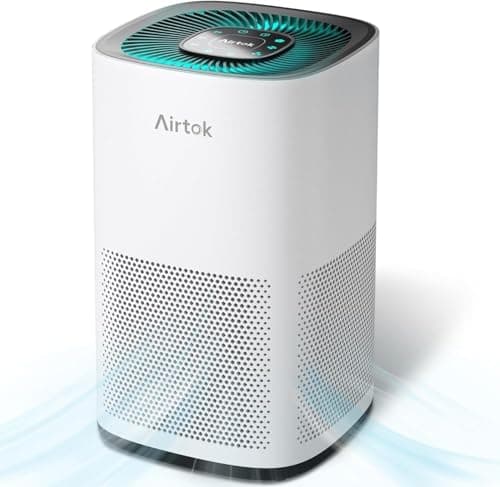 Air Purifiers Large Room with True HEPA Filter for Bedroom Home - AIRTOK Air Purifier for Allergies and Pets Smoke Mold Dust Dander Odor, Up to 990 Sq Ft 99.9% Removal to 0.1mic, Ozone-Free