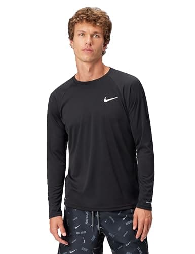 Nike Swim Men's Long-Sleeve Hydroguard, Black, Large