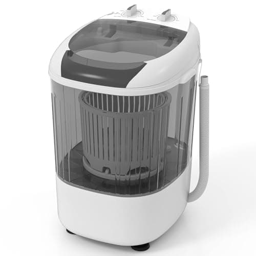 Giantex Portable Mini Washing Machine, 5.5 lbs Capacity Small Compact Laundry Washer with Spin Tub & Drain Hose, Semi-automatic Washer Machine for Apartment Dorms RV Home (Grey)