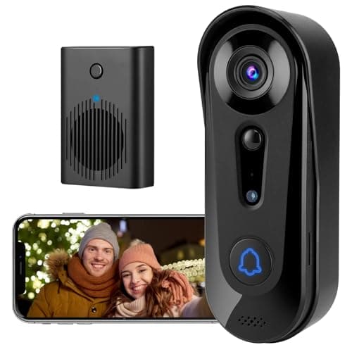 Video Doorbell Home/Outdoor, 2.4 Ghz WiFi Wireless 1080P Doorbell Camera, Night Vision, Two-Way Audio, Cloud Storage with Indoor Wireless Chime