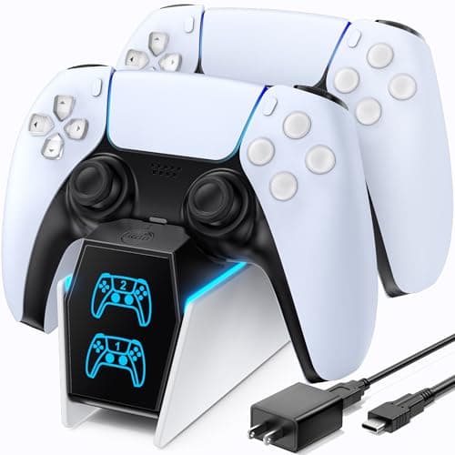 PS5 Controller Charger, OIVO PS5 Charging Station for Dualsense Controller, PS5 Controller Charger Station with Fast Charging AC Adapter, PS5 Charger for PlayStation 5 Dual Controller