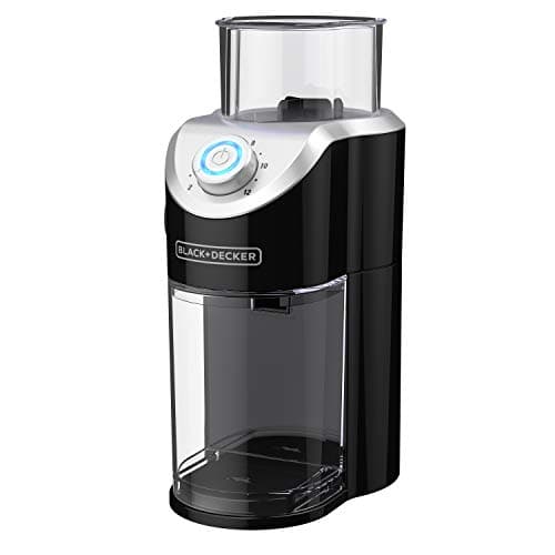 Black & Decker Burr Mill Coffee Grinder, CBM310BD, Removable Grounds Container, Black