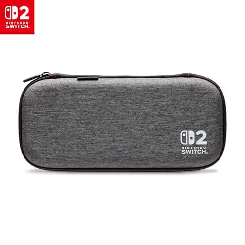 PowerA Slim Case for Nintendo Switch 2 - Dark Heather Grey, Officially Licensed, Protective Case, Holds 10 Game Cards, Padded Screen Protector, Built-in Play Stand