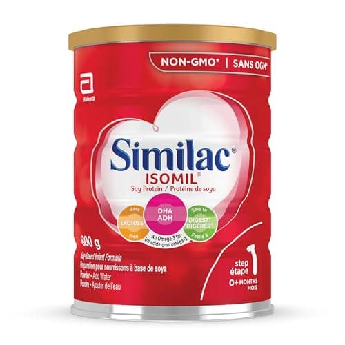 Similac Isomil with DHA Non-GMO Baby Formula, Powder, Lactose-Free, 800 g, 0+ Months