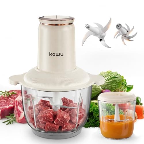 Kawu Electric Food Processors, 300W Food Chopper with 2 Bowls (8 Cup+1 Cup)