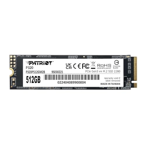 Patriot P320 512GB Internal SSD - NVMe PCIe Gen 3x4 - M.2 2280 - Solid State Drive - P320P512GM28
