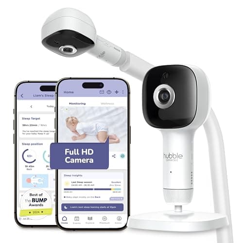 Hubble Connected SkyVision AI-Enhanced HD Smart Camera Baby Monitor, Parent Unit, Mount, Night Vision, Nightlight, Soothing Sounds, Wellness Tracker, App