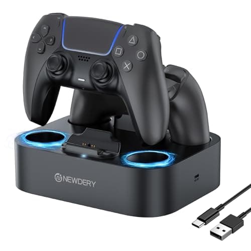 NEWDERY for PS5 Controller Charger,Charging Station for Dualsense Edge