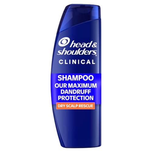 Head & Shoulders Anti-Dandruff Shampoo, Clinical Strength Dryness Rescue, 1% Selenium Sulfide, Dry Scalp, Relieve Stubborn Dandruff and Dryness, Fruity Green Scent, 400 mL