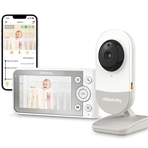 ChillaxBaby Daily Baby DM640 - WiFi Baby Monitor with Camera & Control Unit, 4.3" Screen, HD Camera, Privacy Protection Switch, WiFi Remote Streaming, 2-Way Audio, Night Vision - Powered by 5GenCare