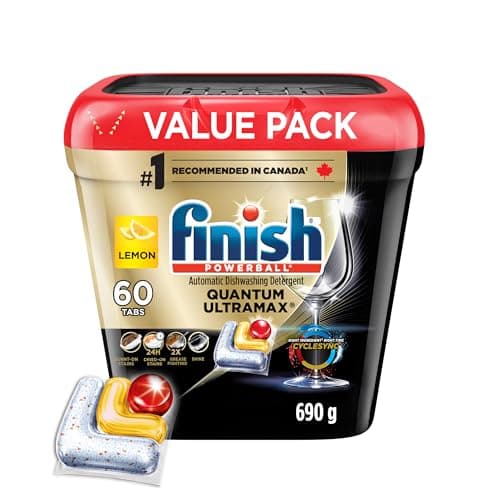 Finish Quantum UltraMax Dishwasher Detergent Pods, Lemon, 60 Tabs